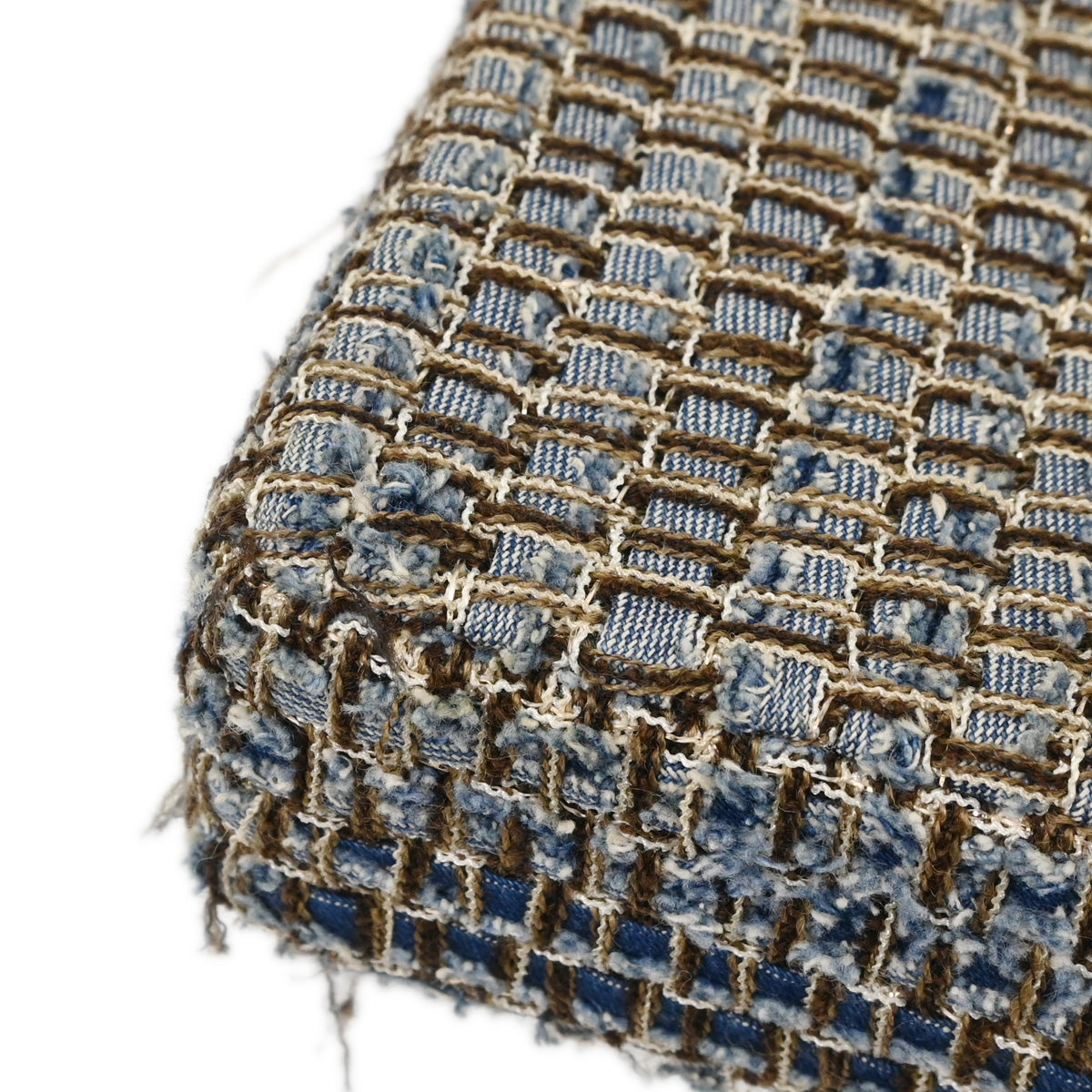 Chanel Blue Tweed East West Shoulder Bag