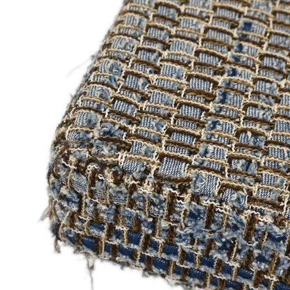 Chanel Blue Tweed East West Shoulder Bag
