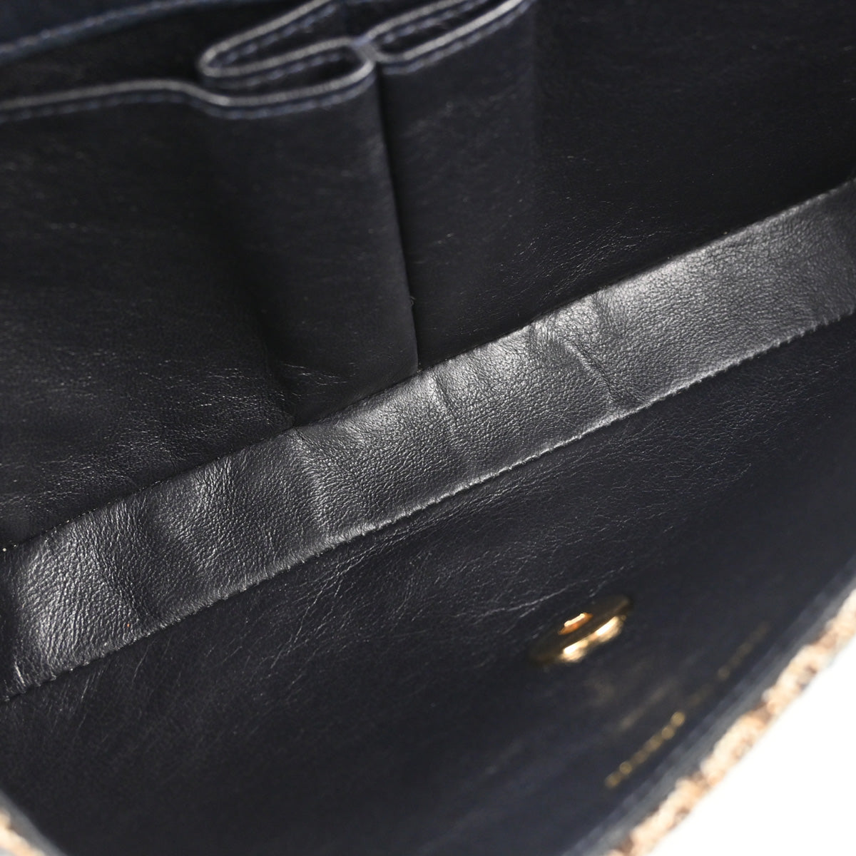 Chanel Blue Tweed East West Shoulder Bag