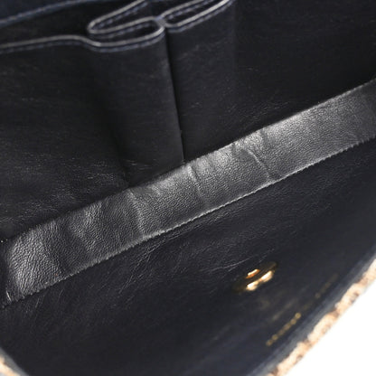 Chanel Blue Tweed East West Shoulder Bag