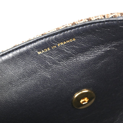 Chanel Blue Tweed East West Shoulder Bag
