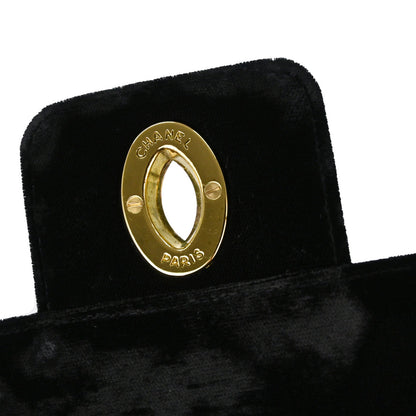 Chanel Black Velvet Briefcase Business Handbag
