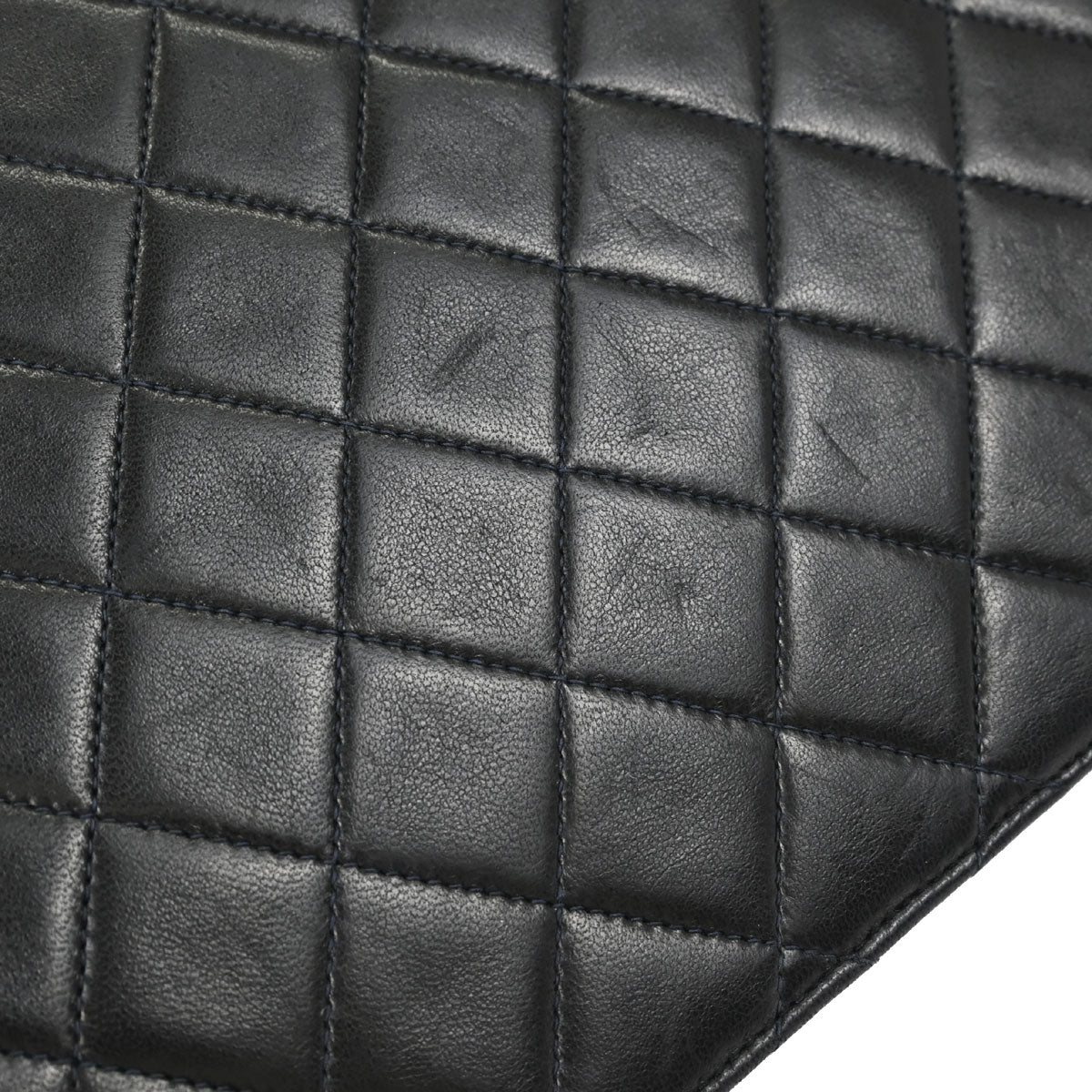 Chanel Black Lambskin Pushlock Small Half Flap Shoulder Bag