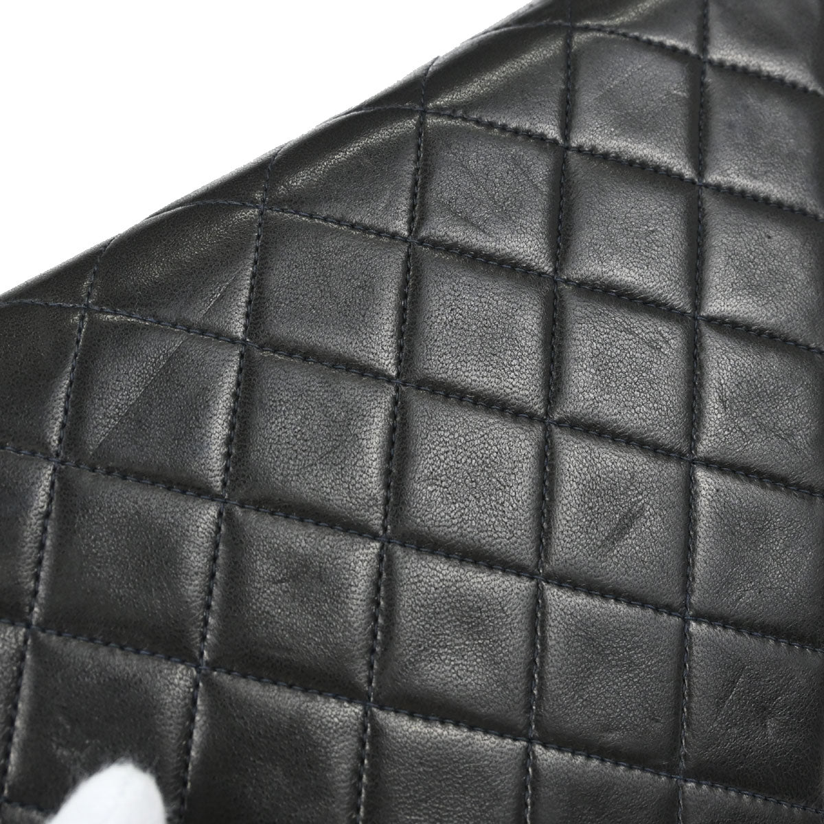Chanel Black Lambskin Pushlock Small Half Flap Shoulder Bag