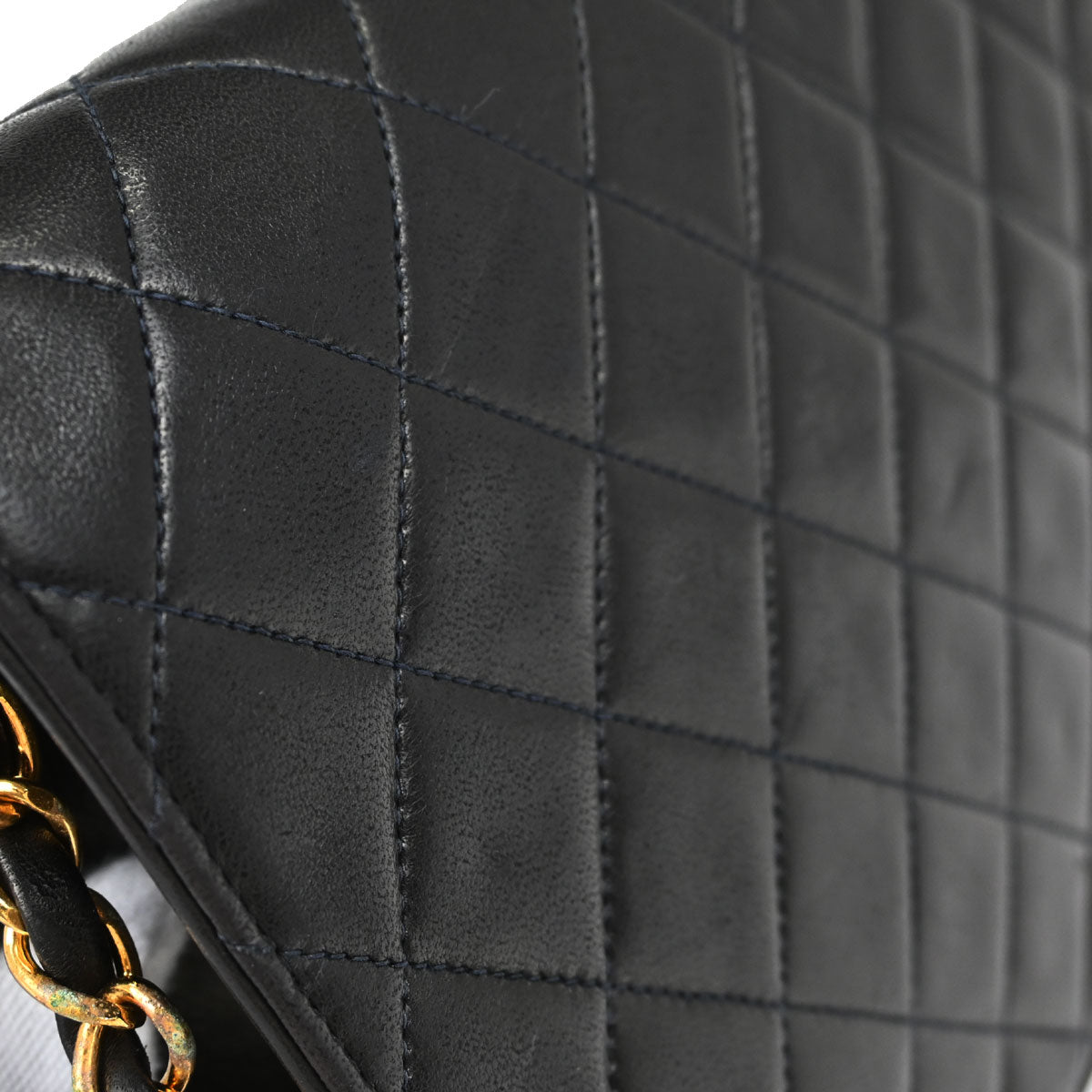 Chanel Black Lambskin Pushlock Small Half Flap Shoulder Bag