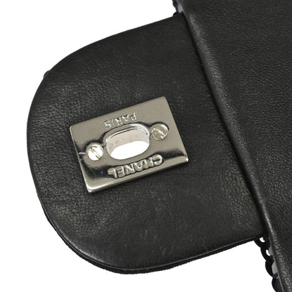 Chanel Black White Sequins Single Flap Shoulder Bag