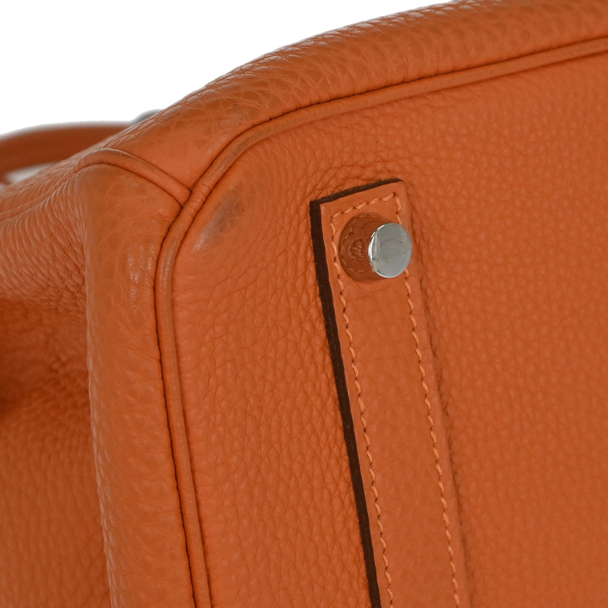 Hermes Orange Togo Birkin 35 Handbag