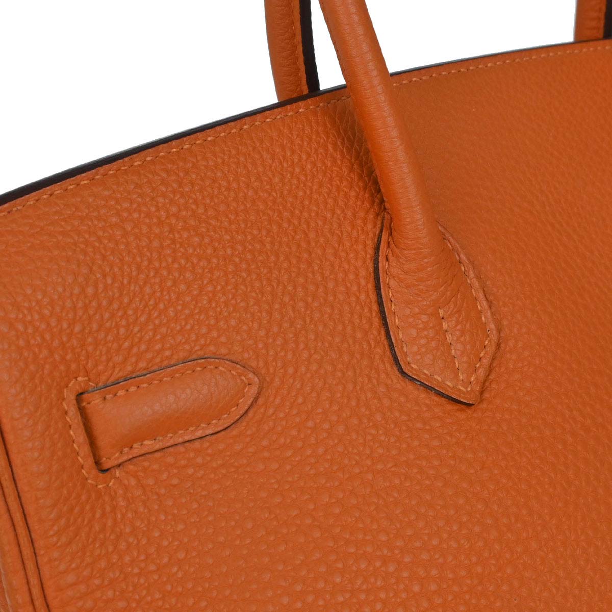 Hermes Orange Togo Birkin 35 Handbag