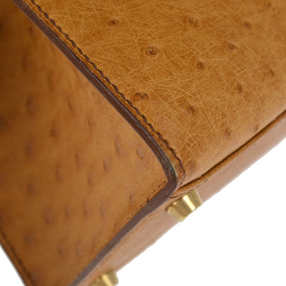 Hermes * Chestnut Ostrich Kelly 32 Sellier Shoulder Handbag