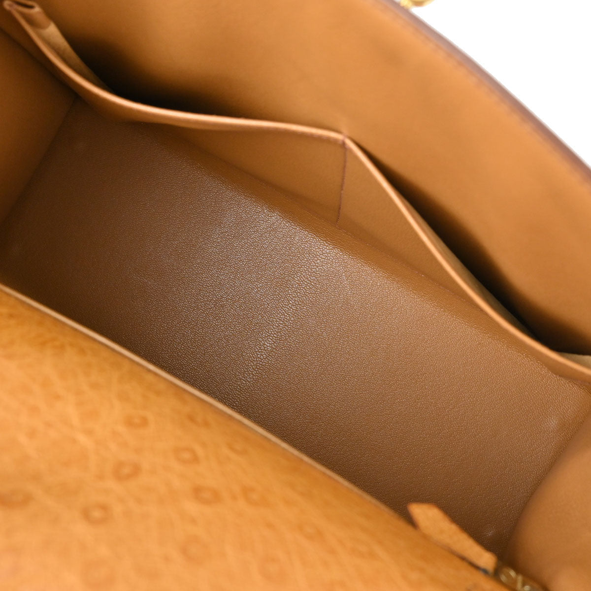 Hermes * Chestnut Ostrich Kelly 32 Sellier Shoulder Handbag