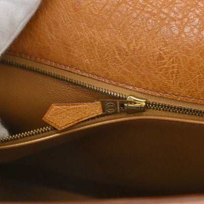 Hermes * Chestnut Ostrich Kelly 32 Sellier Shoulder Handbag