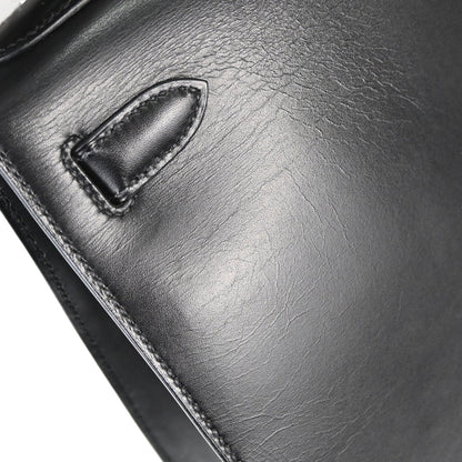 Hermes Black Box Calf Kelly 28 Sellier 2way Shoulder Handbag