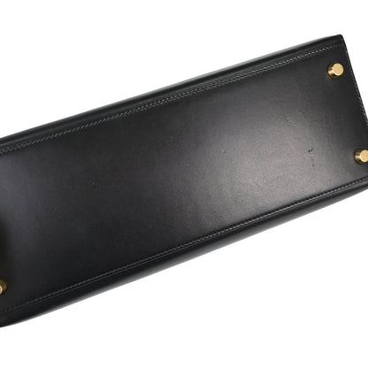 Hermes Black Box Calf Kelly 28 Sellier 2way Shoulder Handbag