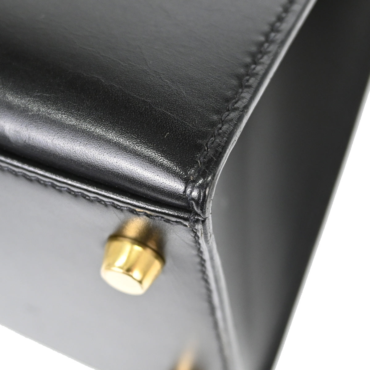 Hermes Black Box Calf Kelly 28 Sellier 2way Shoulder Handbag