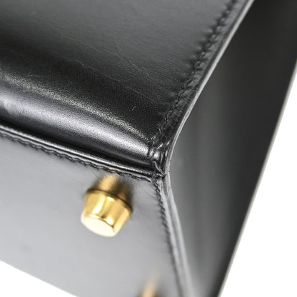 Hermes Black Box Calf Kelly 28 Sellier 2way Shoulder Handbag