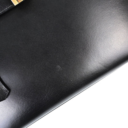 Hermes Black Box Calf Kelly 28 Sellier 2way Shoulder Handbag