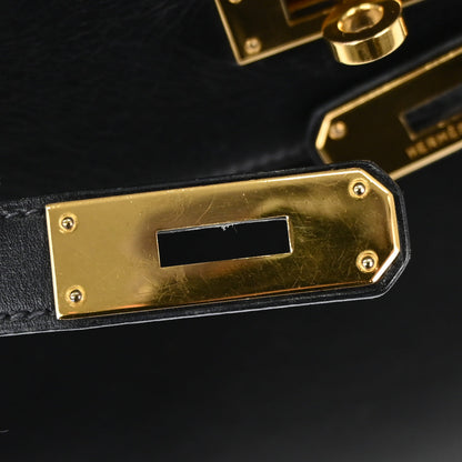 Hermes Black Box Calf Kelly 28 Sellier 2way Shoulder Handbag