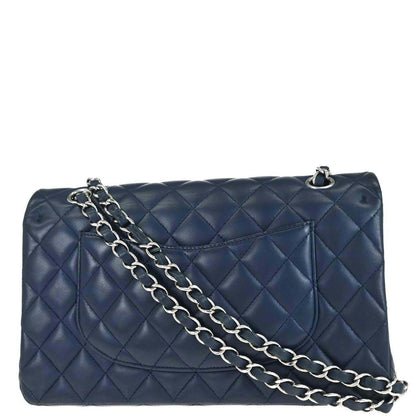 Chanel Navy Lambskin Medium Classic Double Flap Shoulder Bag