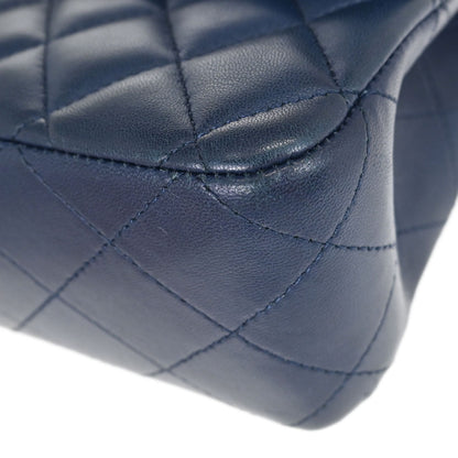 Chanel Navy Lambskin Medium Classic Double Flap Shoulder Bag