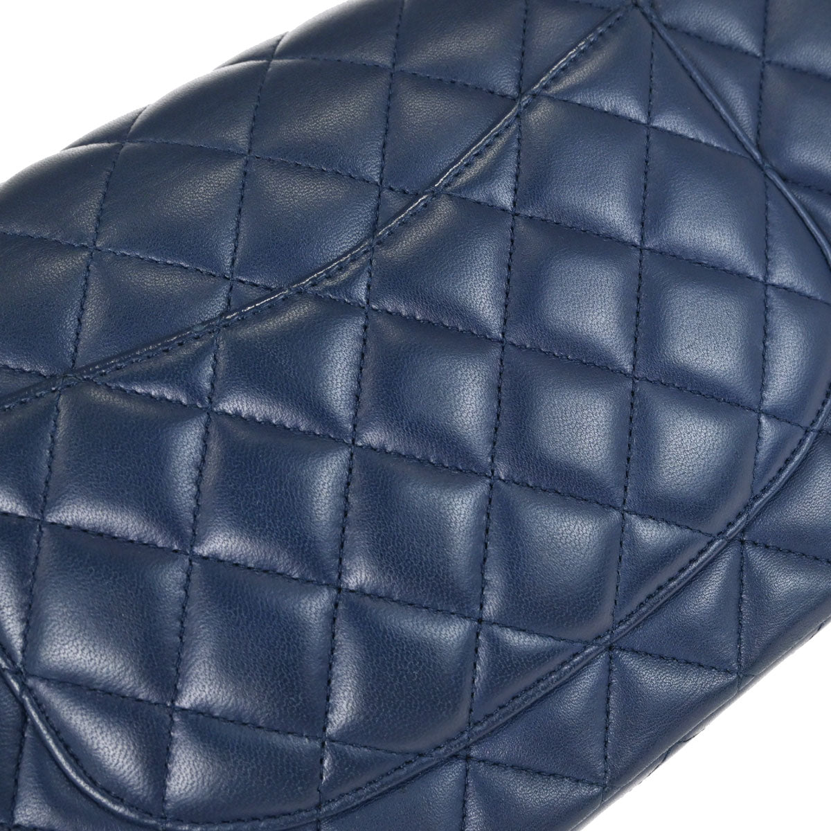 Chanel Navy Lambskin Medium Classic Double Flap Shoulder Bag