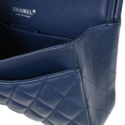 Chanel Navy Lambskin Medium Classic Double Flap Shoulder Bag