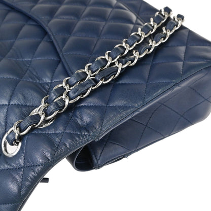 Chanel Navy Lambskin Medium Classic Double Flap Shoulder Bag