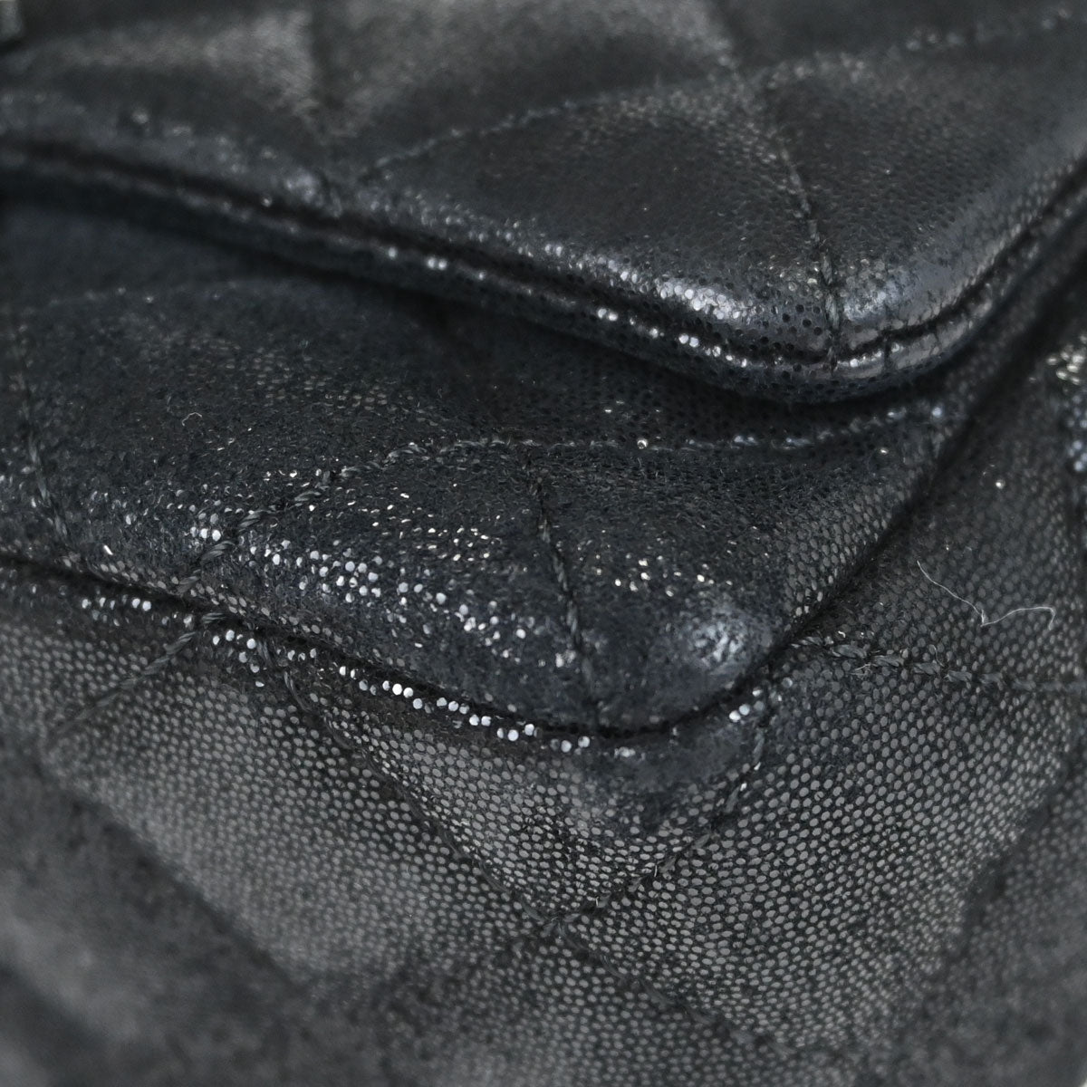 Chanel 2011 Metallic Black Calfskin Crystal CC Shoulder Bag
