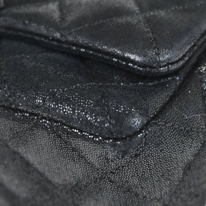 Chanel 2011 Metallic Black Calfskin Crystal CC Shoulder Bag