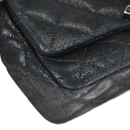 Chanel 2011 Metallic Black Calfskin Crystal CC Shoulder Bag