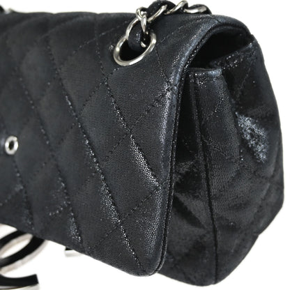 Chanel 2011 Metallic Black Calfskin Crystal CC Shoulder Bag