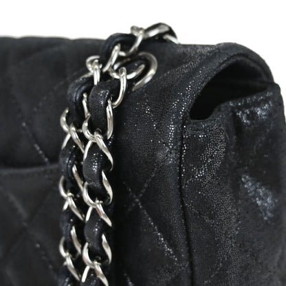 Chanel 2011 Metallic Black Calfskin Crystal CC Shoulder Bag