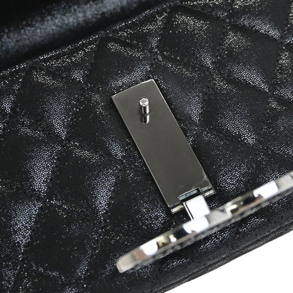 Chanel 2011 Metallic Black Calfskin Crystal CC Shoulder Bag
