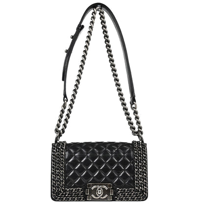 Boy Chanel 2014-2015 Black Calfskin Small Chain Shoulder Bag