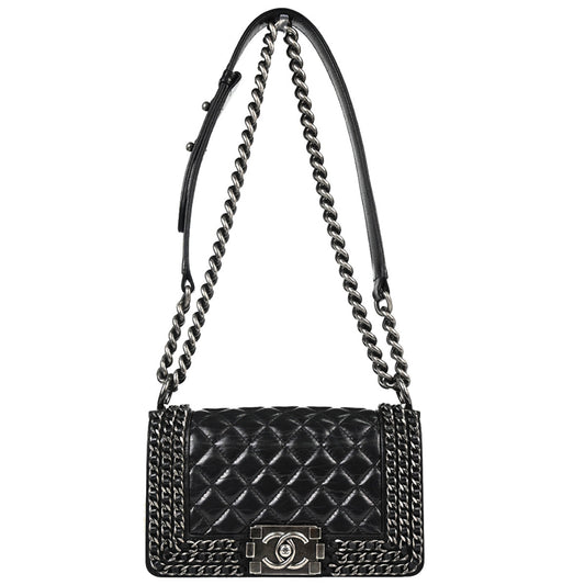 Boy Chanel 2014-2015 Black Calfskin Small Chain Shoulder Bag