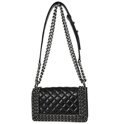 Boy Chanel 2014-2015 Black Calfskin Small Chain Shoulder Bag