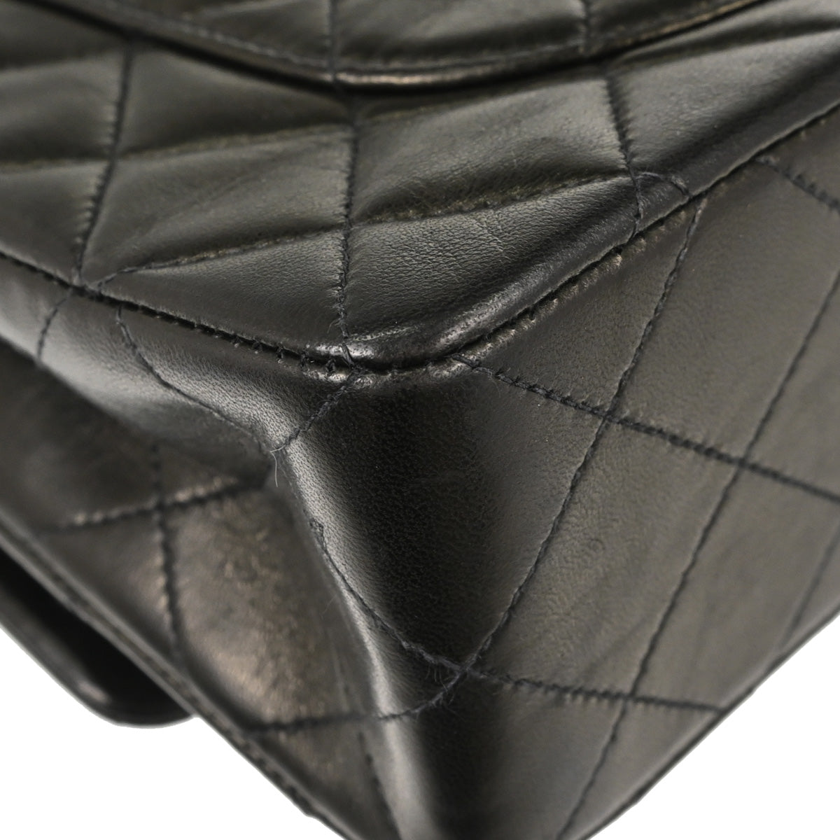 Chanel Black Lambskin Small Double Flap Shoulder Bag