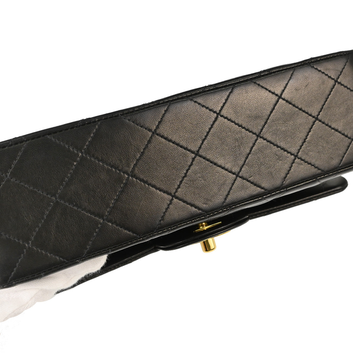 Chanel Black Lambskin Small Double Flap Shoulder Bag