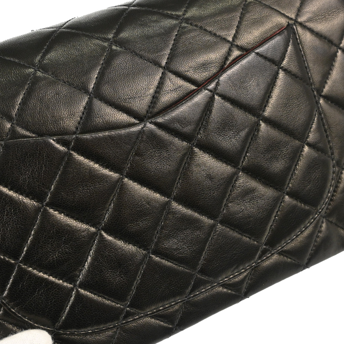 Chanel Black Lambskin Small Double Flap Shoulder Bag