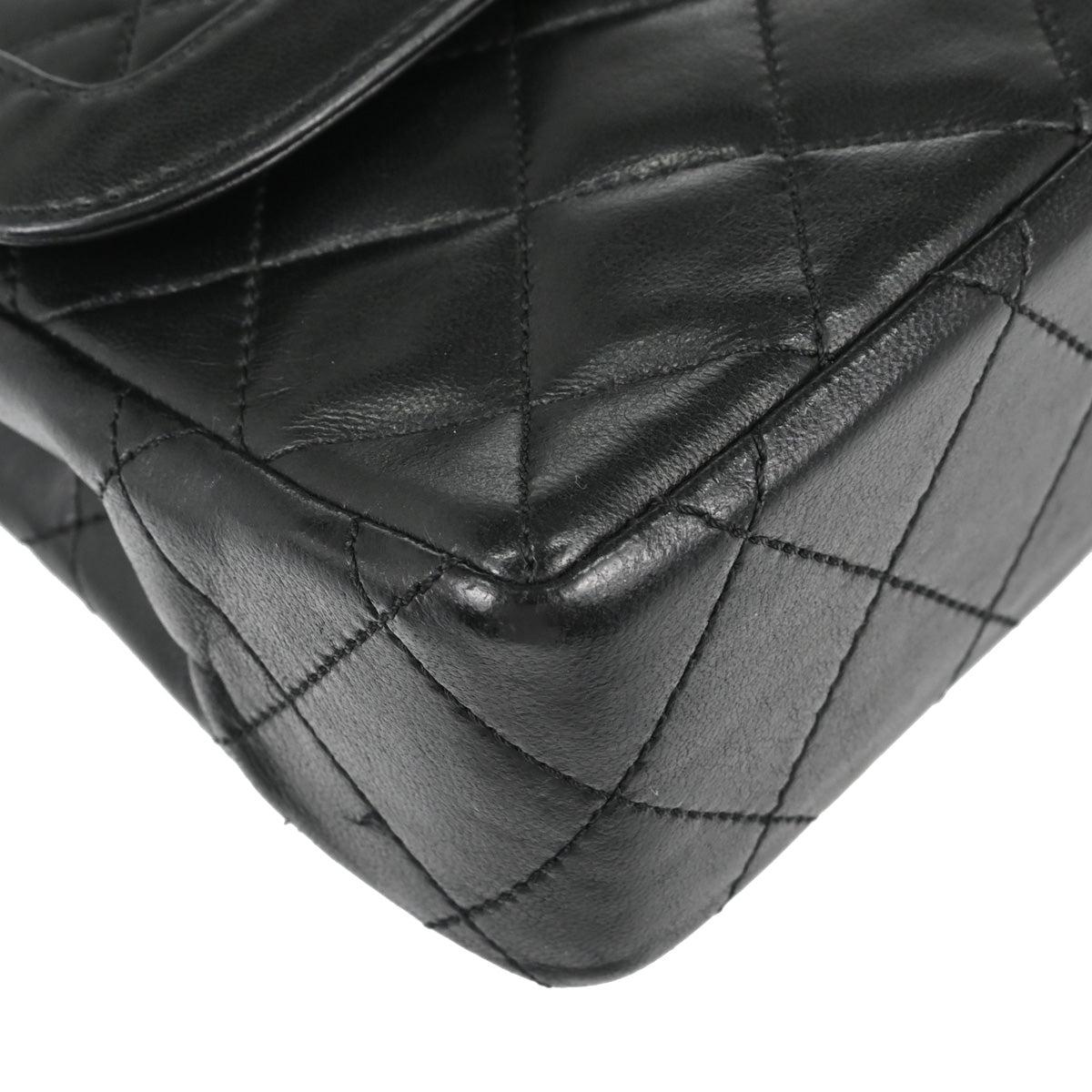 Chanel Black Lambskin Paris Double Flap Shoulder Bag