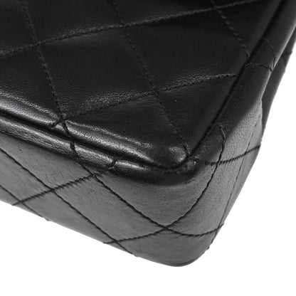 Chanel Black Lambskin Paris Double Flap Shoulder Bag