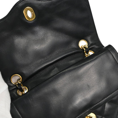 Chanel Black Lambskin Paris Double Flap Shoulder Bag
