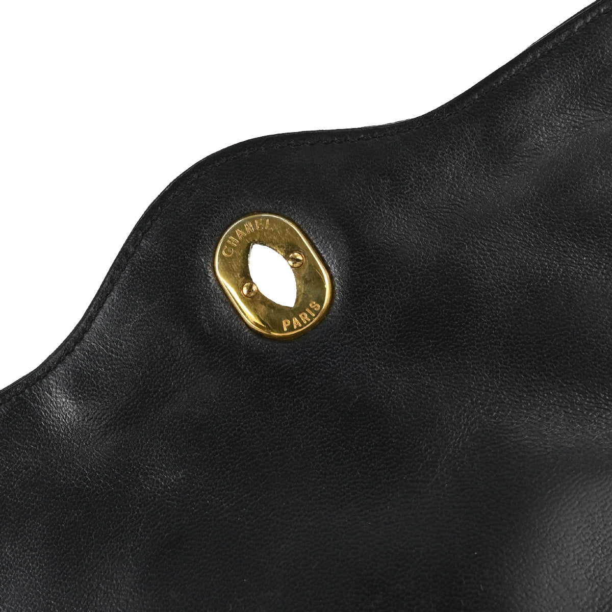 Chanel Black Lambskin Paris Double Flap Shoulder Bag