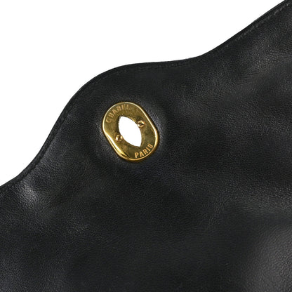 Chanel Black Lambskin Paris Double Flap Shoulder Bag
