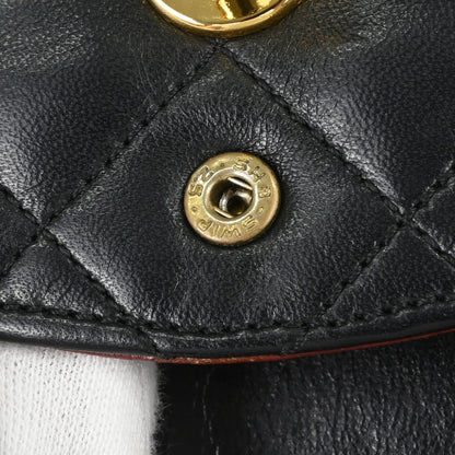 Chanel Black Lambskin Paris Double Flap Shoulder Bag