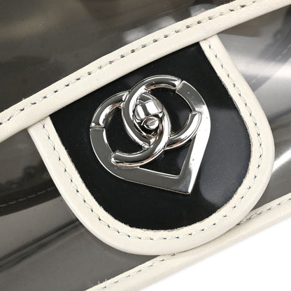 Chanel 2008-2009 Gray PVC Heart CC Flap Bag Shoulder Bag