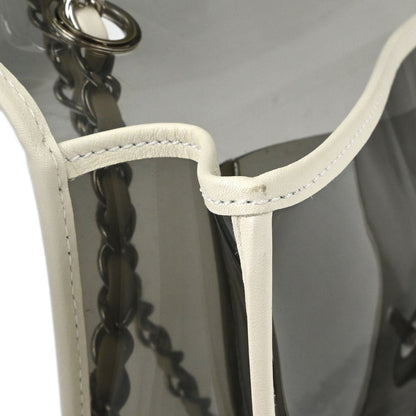 Chanel 2008-2009 Gray PVC Heart CC Flap Bag Shoulder Bag