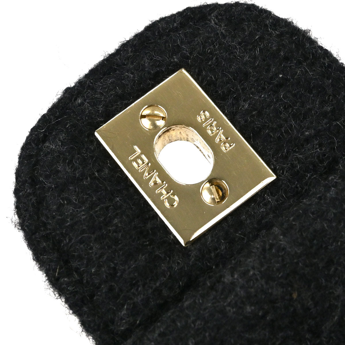 Chanel Black Wool Single Flap Shoulder Bag