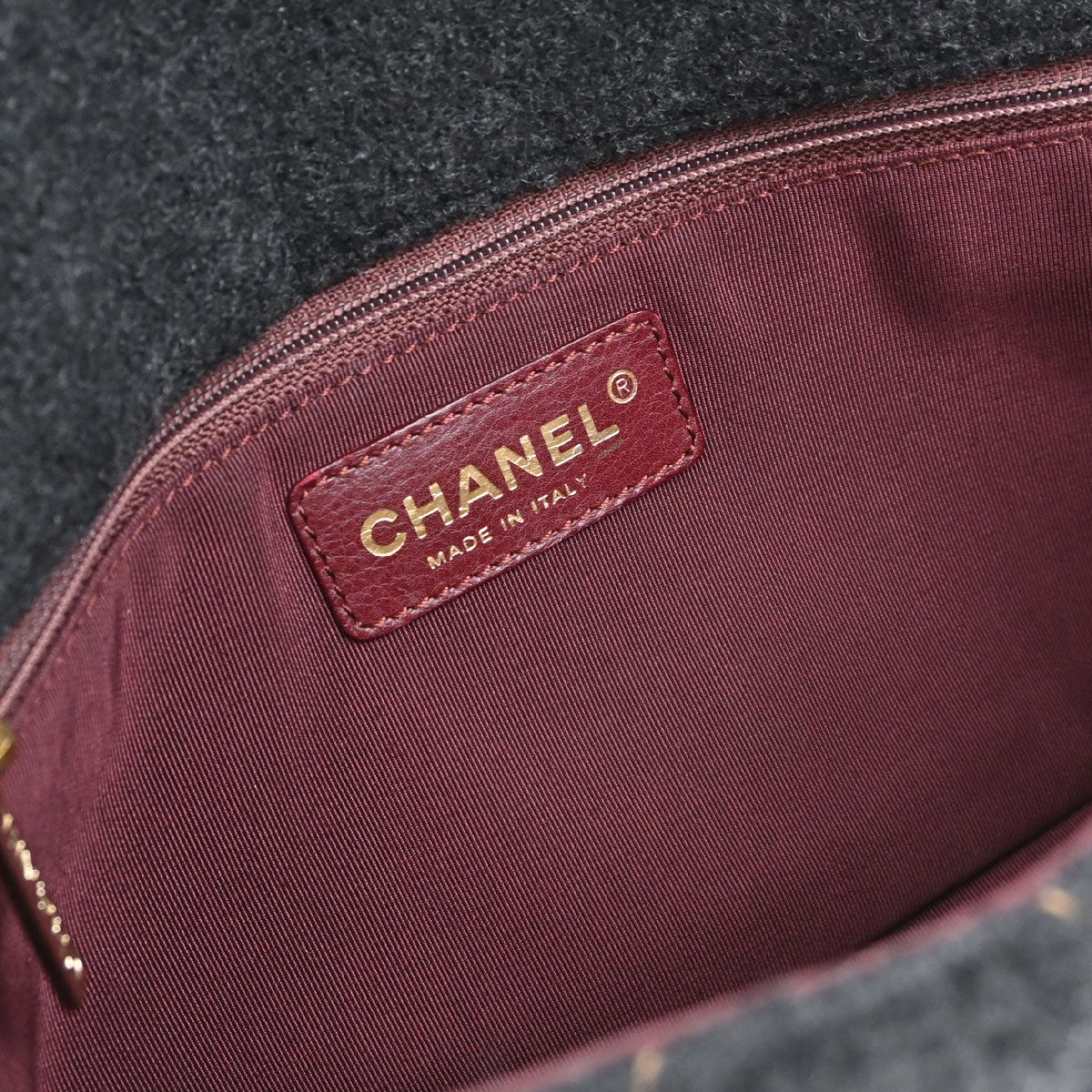 Chanel Black Wool Single Flap Shoulder Bag