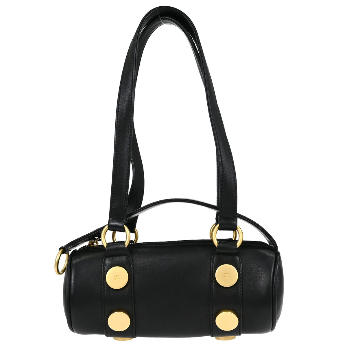 Chanel Black Calfskin Barrel Bag Handbag