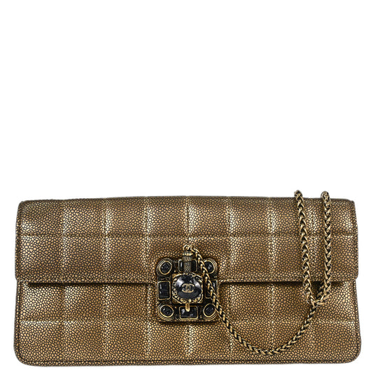 Chanel Bronze Caviar Skin Choco Bar Paris-Byzance East West Shoulder Bag